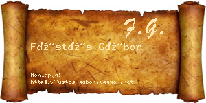 Füstös Gábor névjegykártya